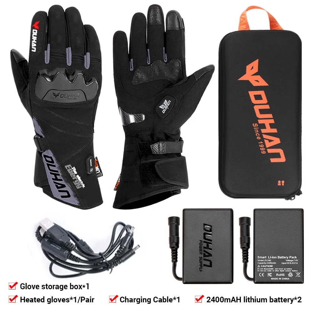 

Heated Gloves Lithium Battery Powered Motorcycle Heating Gloves Winter Thermal Waterproof Snowmobile Skiing Gloves Touch Screen