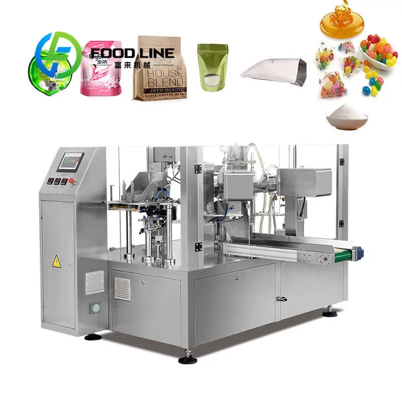 Doypack Packing Machine Compact Floor Layout Perfectly Connects With Weighers And Material Conveyors To Form Complete Packing