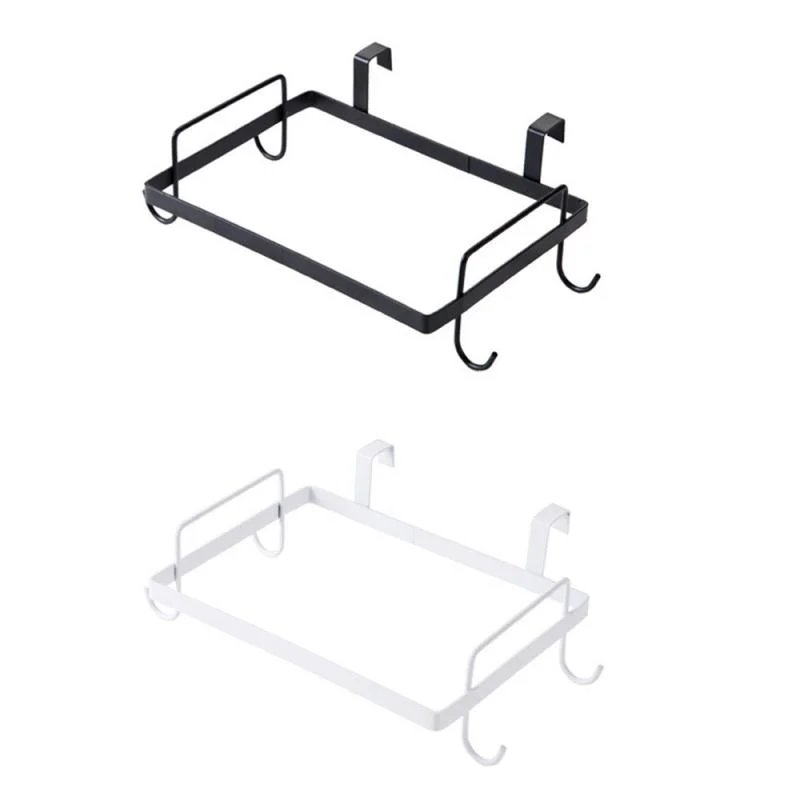 Metal Trash Rack Kitchen Cupboard Door Back Hanging Plastic Waste Bag Storage Stand Garbage Bracket Rubbish Bag Holder Frame