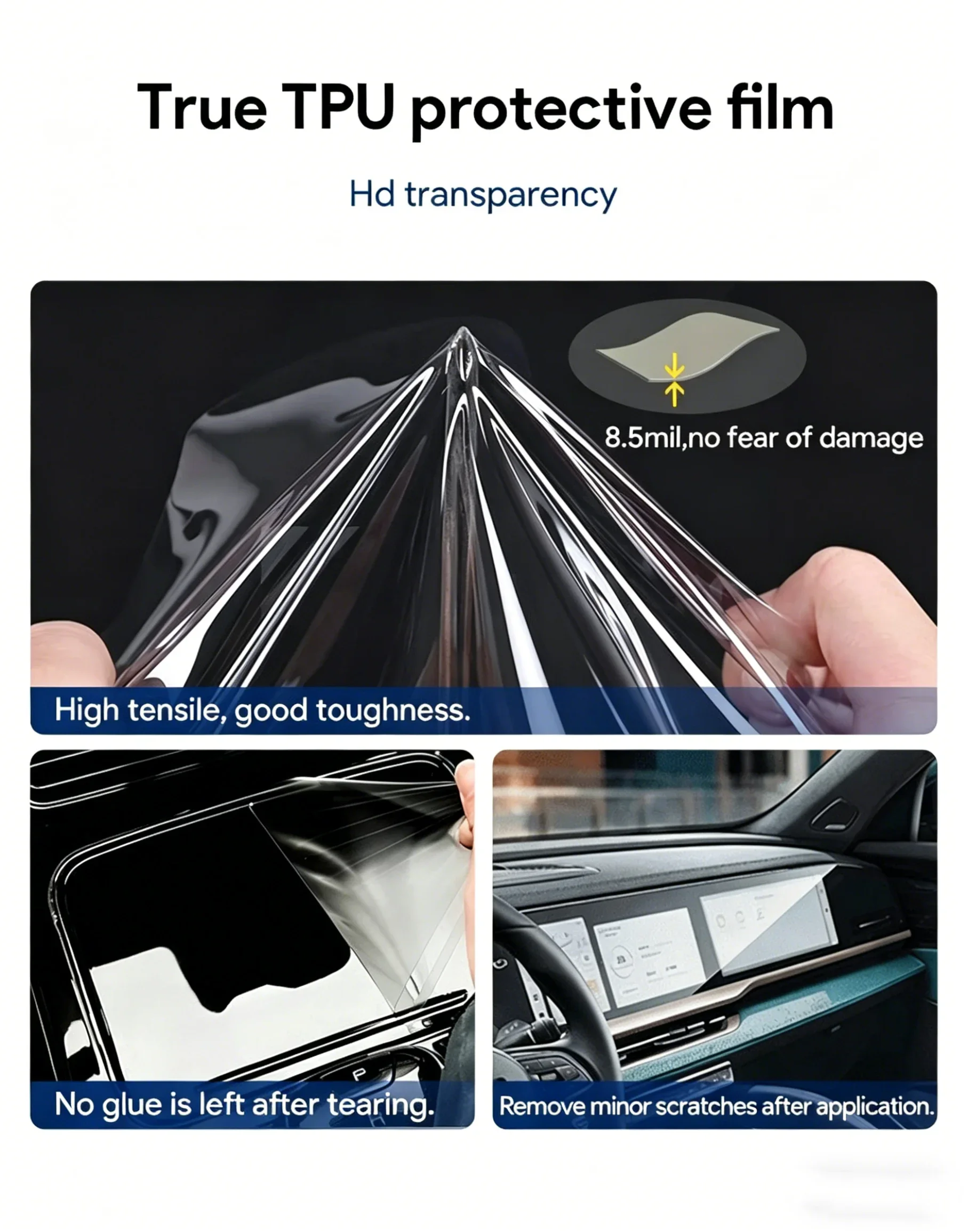 Für Renault 5 E-Tech 2025-2026 Transparente TPU PPF Kratzfeste Schutzfolie Auto Mittelkonsole Innenraum Aufkleber Zubehör – Detail 4