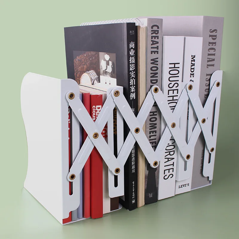 Wholesale Desktop Bookends Retractable Metal Bookshelf Desktop Book Magazine File Organizer Students Office Book Holder