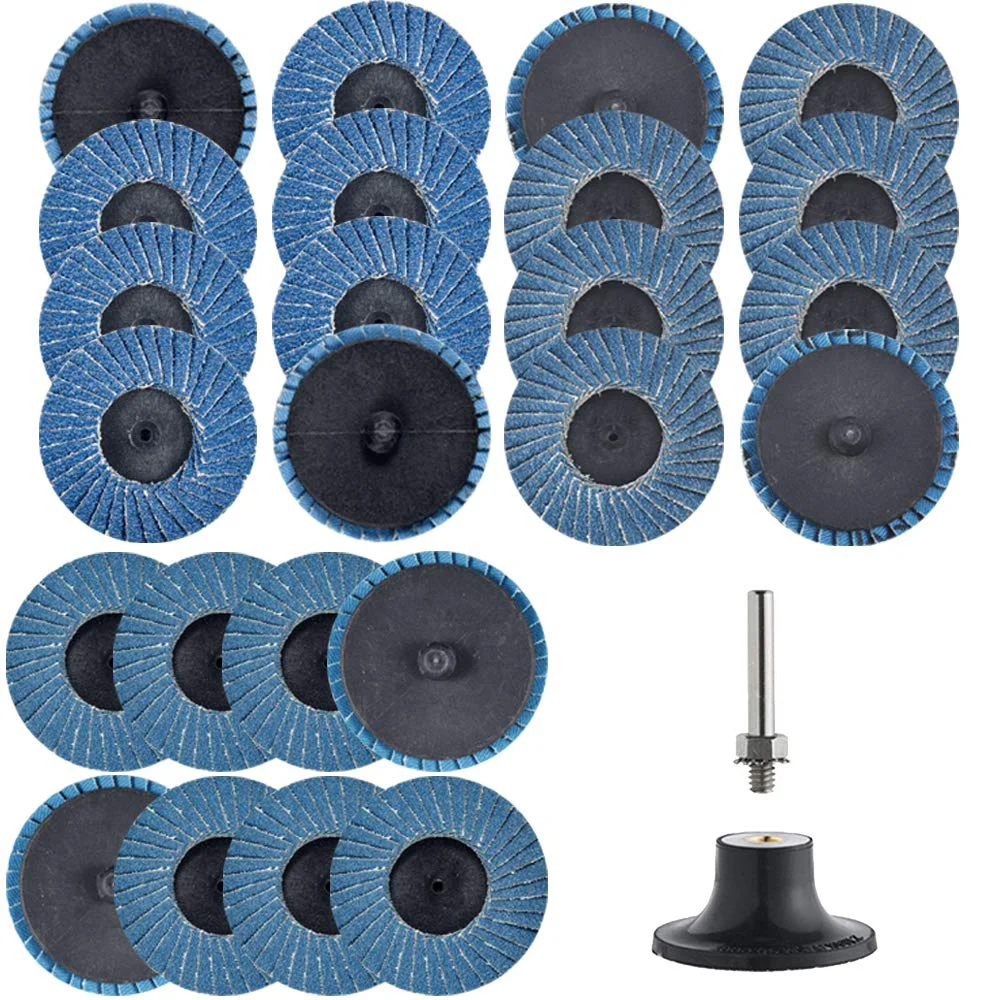 

2 Inch Quick Change Sanding Discs 26 Pcs with 1/4" Holder Assorted 40/60/80 Grits Grinding Wheels for Woodworking Carving