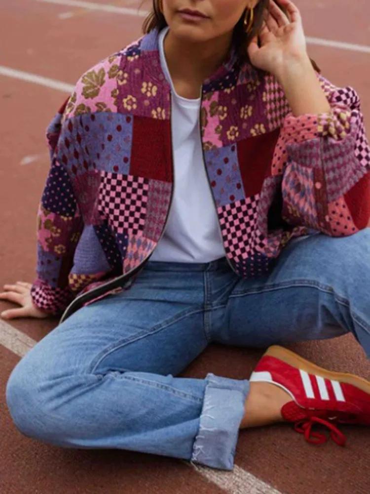 

High Street Long Sleeve Fashion Jacket Lady O-neck Zipper Commute Coat Autumn Winter New Long Sleeve Women's Casual Outerwear