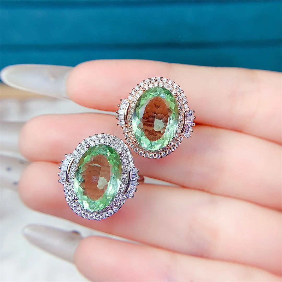 

Luxury Bestsellers Exquisite Green Crystal S925 Silver Ring Fashionable Women's Jewelry Designer Gift for Birthdays Celebration