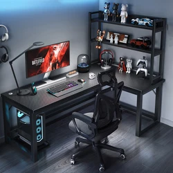 Nordic Corner Computer Desks Double Modern Office Furniture Internet Cafe Game Home Desk Bookshelf Integrated Table T