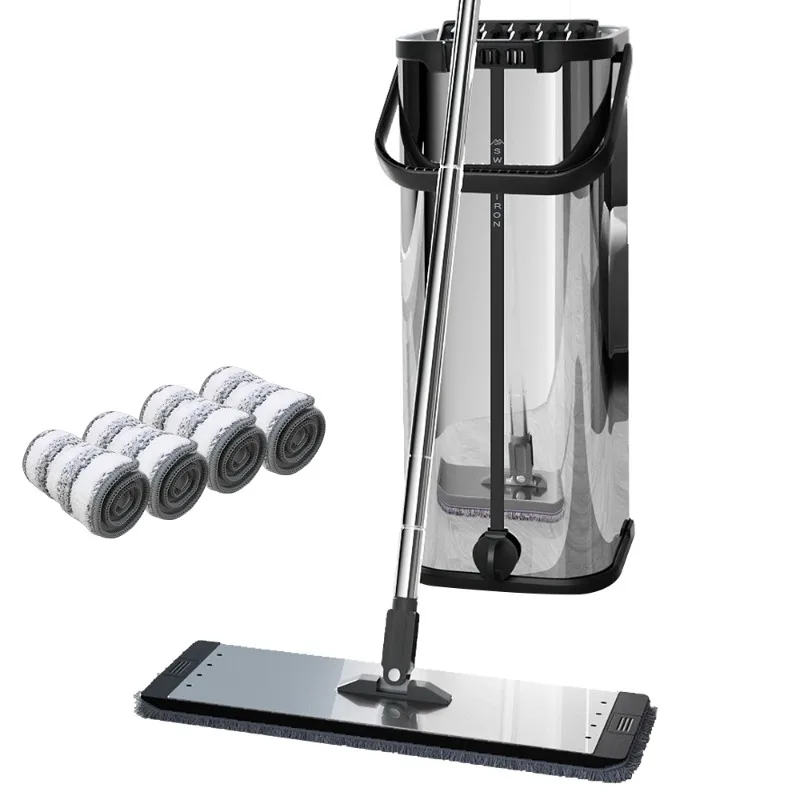 2022 hot-selling stainless steel hard floor scrubber smart mop with bucket