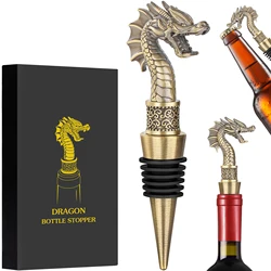 LKKCHER Useful 2-in-1 Dragon Head Wine Stopper and Opener Fashion Home Bar Ornaments Bottle Saver Gifts for Men