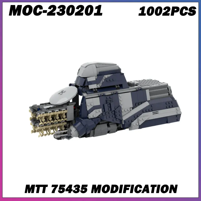 

MOC Building Block Spaceship Series Blue Spacecraft Creative Children Brick High Difficulty Toy Birthdays MOC-230201 1002PCS