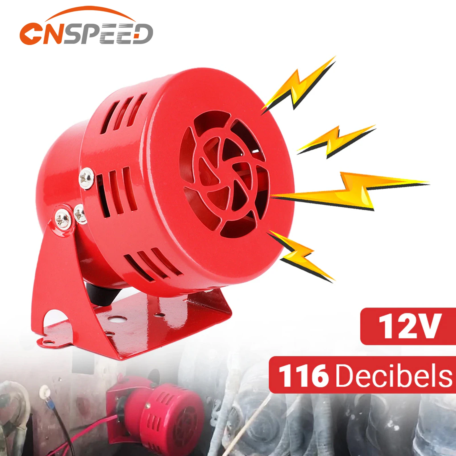 CNSPEED 자동차 공습 사이렌 경적 트위터, 트럭 RV VTG 모터 구동, 소방 경찰 보안 습격 사이렌 경적, 12V 116dB