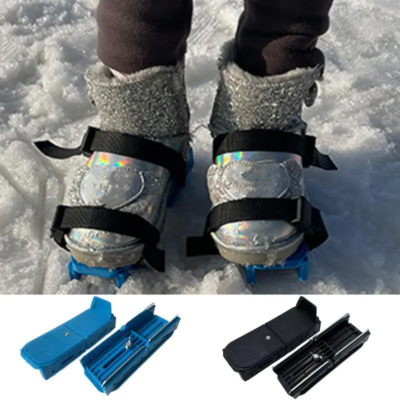 

Children's Adjustable Outdoor Ski Shoes Kids Ice Skating Shoes with Strap Unique Binding Structure Double Runner Ice Skates
