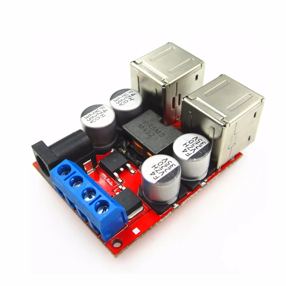 DC-DC 차량 충전 모듈, 전원 공급 장치 감압 모듈, 4 포트 USB 출력 모바일 충전기, 8V-35V, 5V, 8A