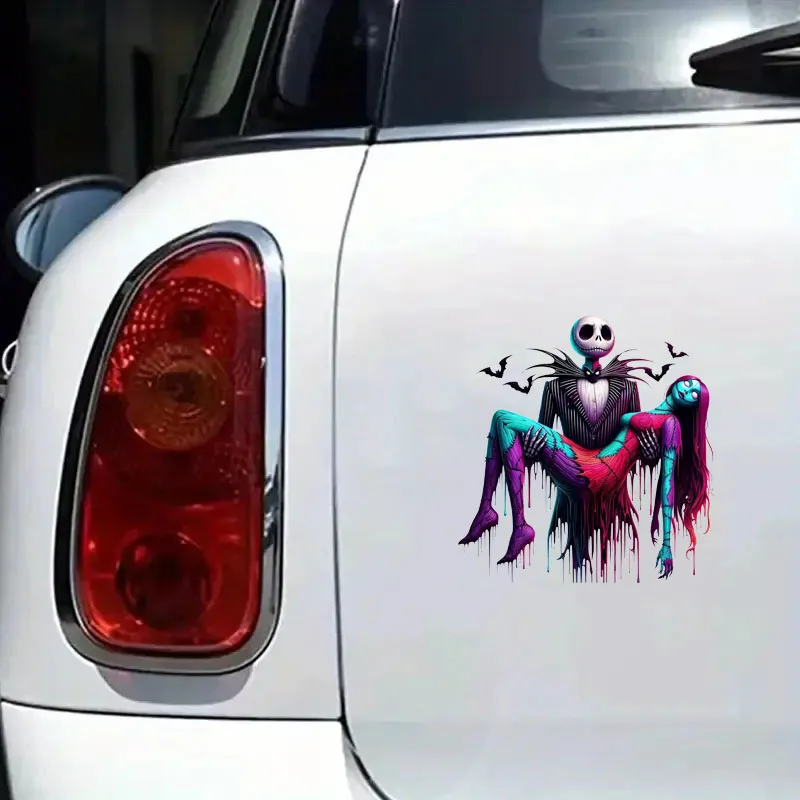 

Jack and Sally's Colorful Dripping Style Art Car Stickers Windows, Living Room, Car Decoration Accessories