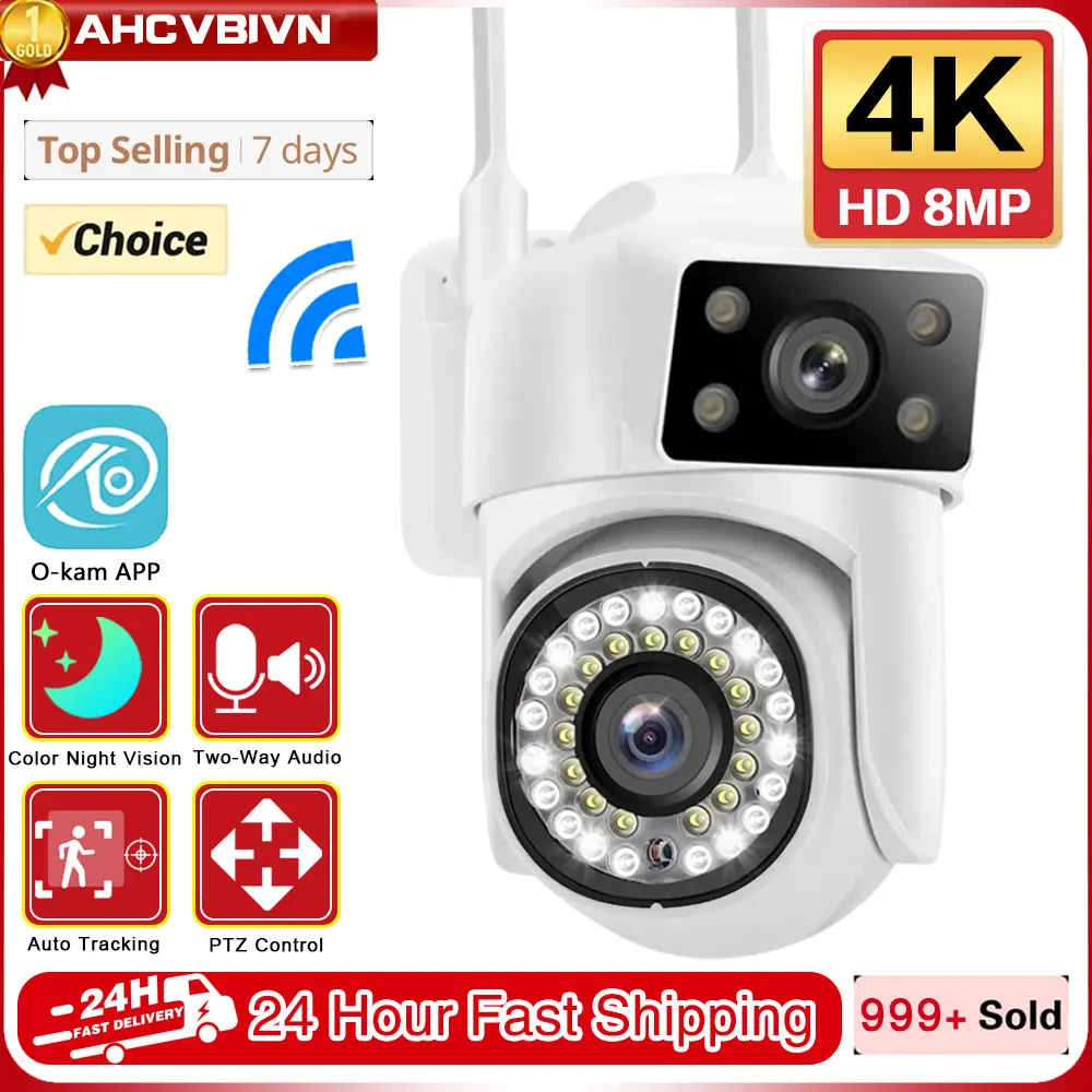 8MP Wifi Camera IP Outdoor 8X Zoom 5G Wireless Security Monitor AI Smart Tracking Surveillance Cameras 6MP Two-way Audio O-Kam