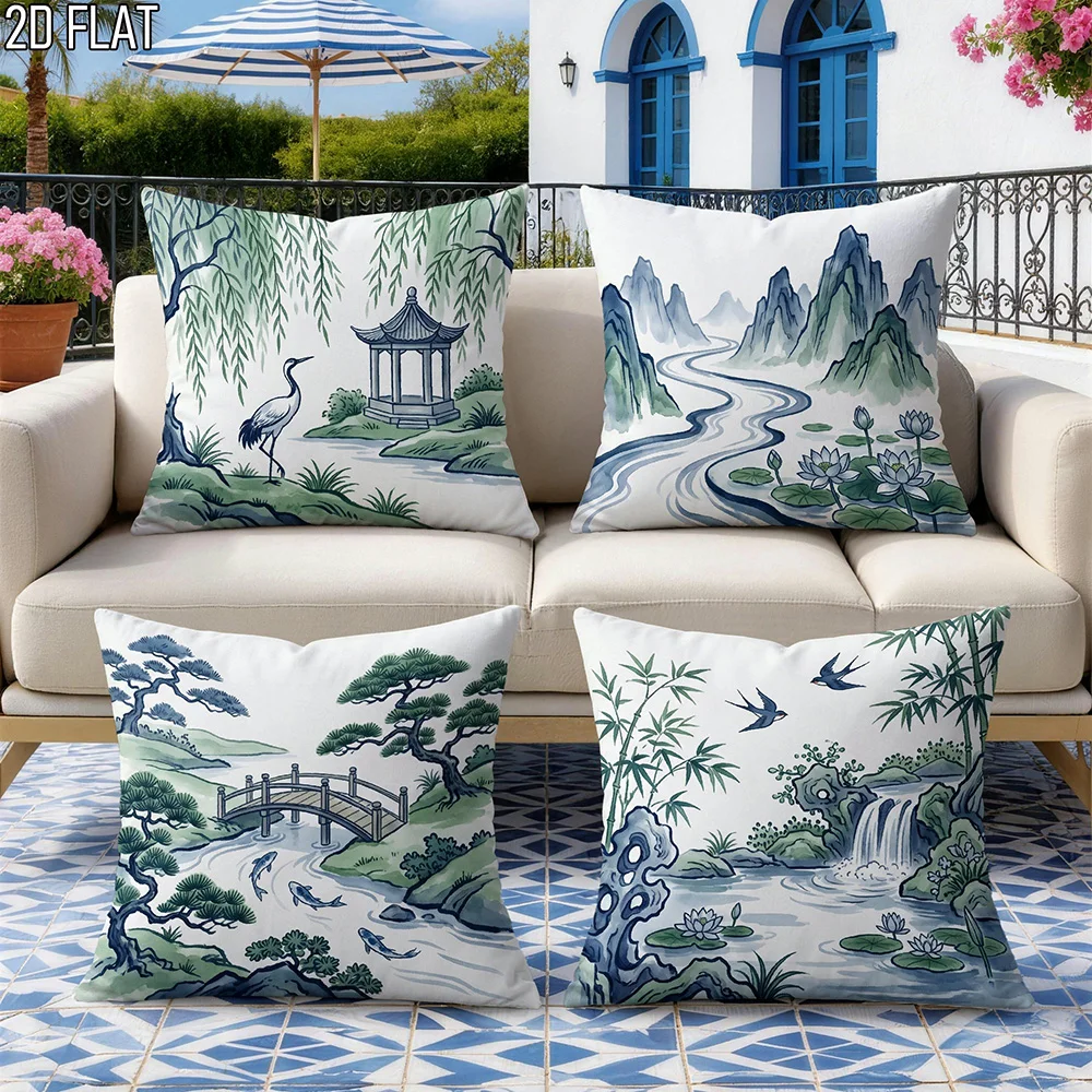 

4Pcs Watercolor Garden Floral Print Pillow Covers, Polyester Cushion Cases for Home Decor, Living Room & Bedroom Decoration