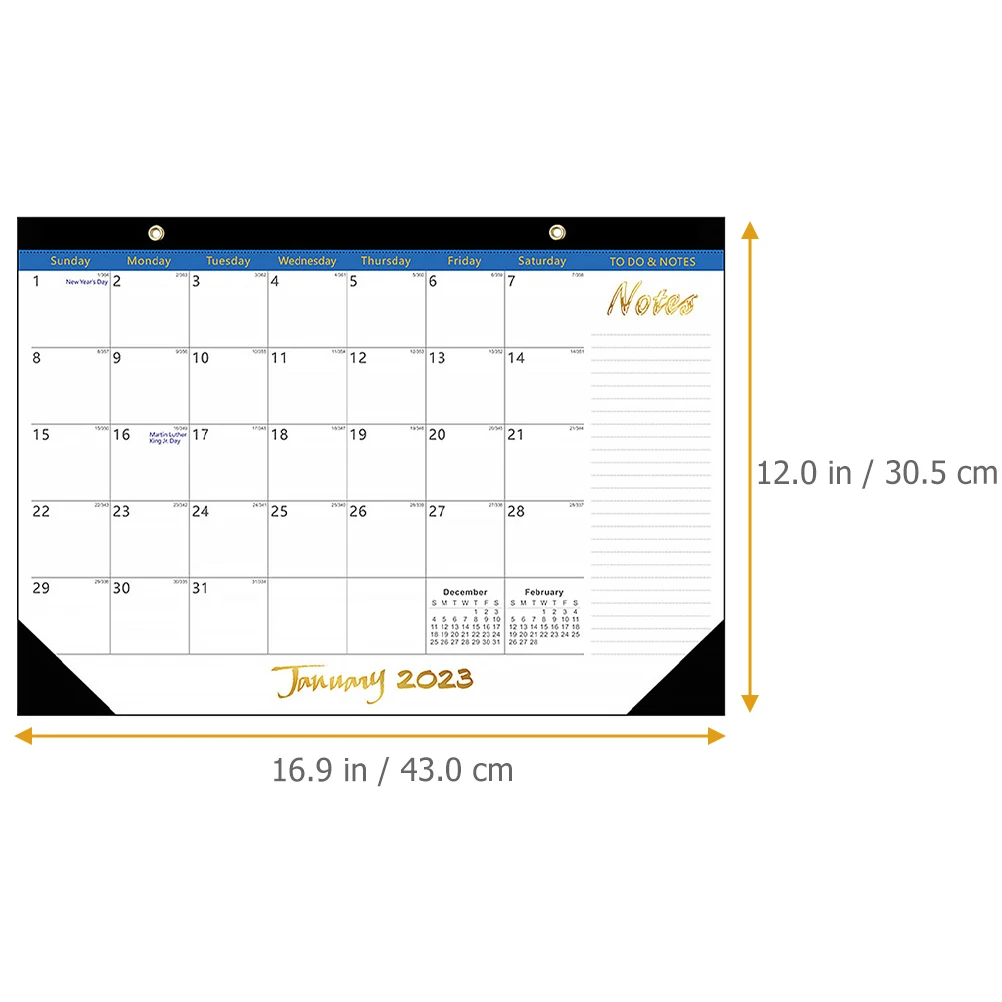 

2023 Large English Wall Holiday Countdown Sturdy Monthly Calendar For Home Office Family Room Household Daily Use Planner Noting