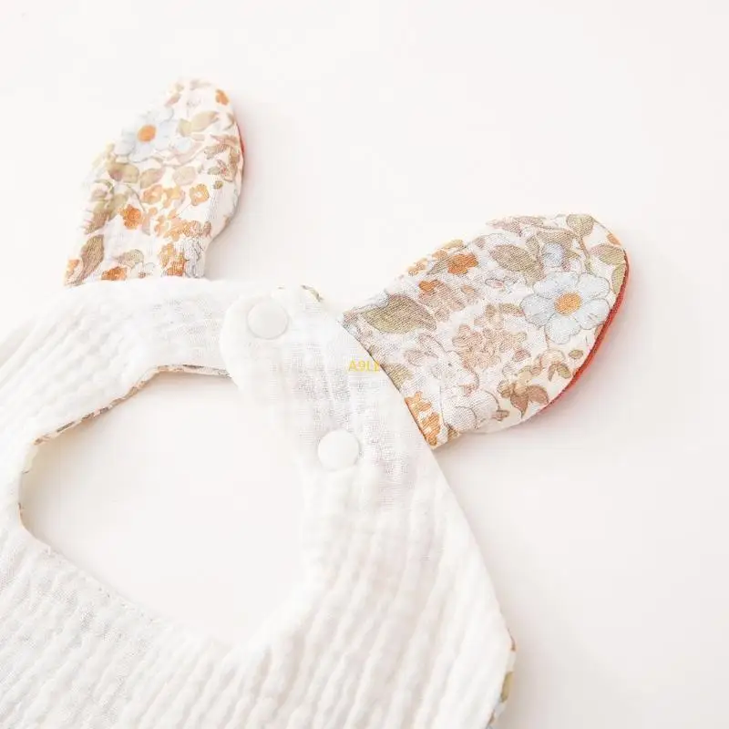 Baby speeksel handdoek Mooie print pasgeborenen kinderziekte BIB unisex cartoon peuter mond vegen doek 4-laags voor het eten