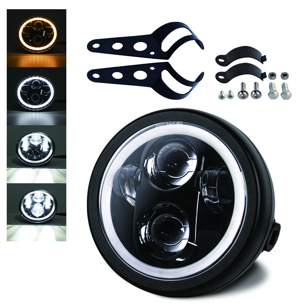 5.75 Inch Motorcycle Led Headlight Universal 6.5