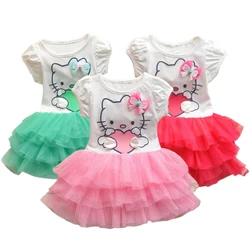 Abbigliamento per bambini Sanrio hellobyke Dress Cute Baby Girls maniche corte Mesh TuTu Princess Dresses Kid Birthday Party Vestidos