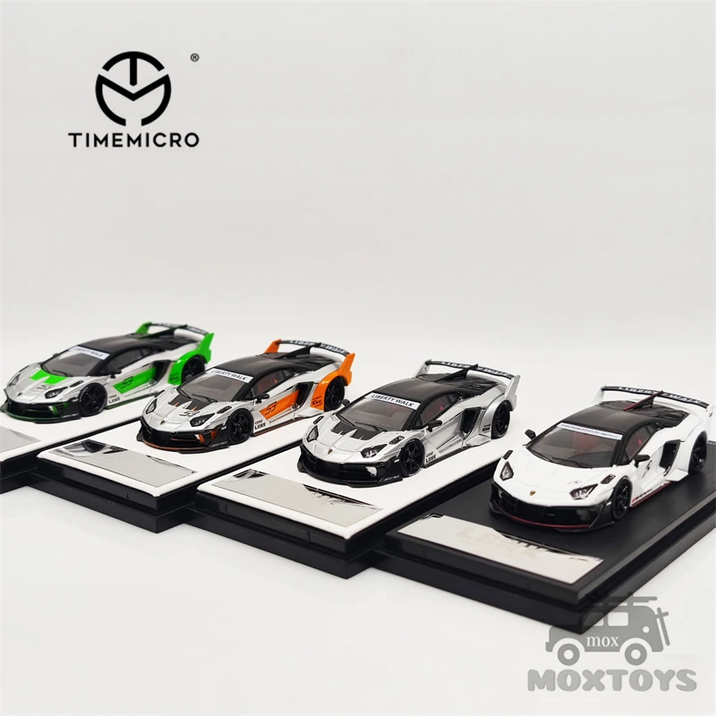 TIME MICRO 1:64 LBWK LP700 GTEVO polar white / silver /Green Diecast Model Car