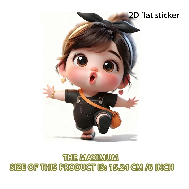 1Pc Black Bow Girl Vinyl Sticker, Waterproof Self-adhesive Decal for Car Bike Water Bottle Laptop Smooth Surface Decor