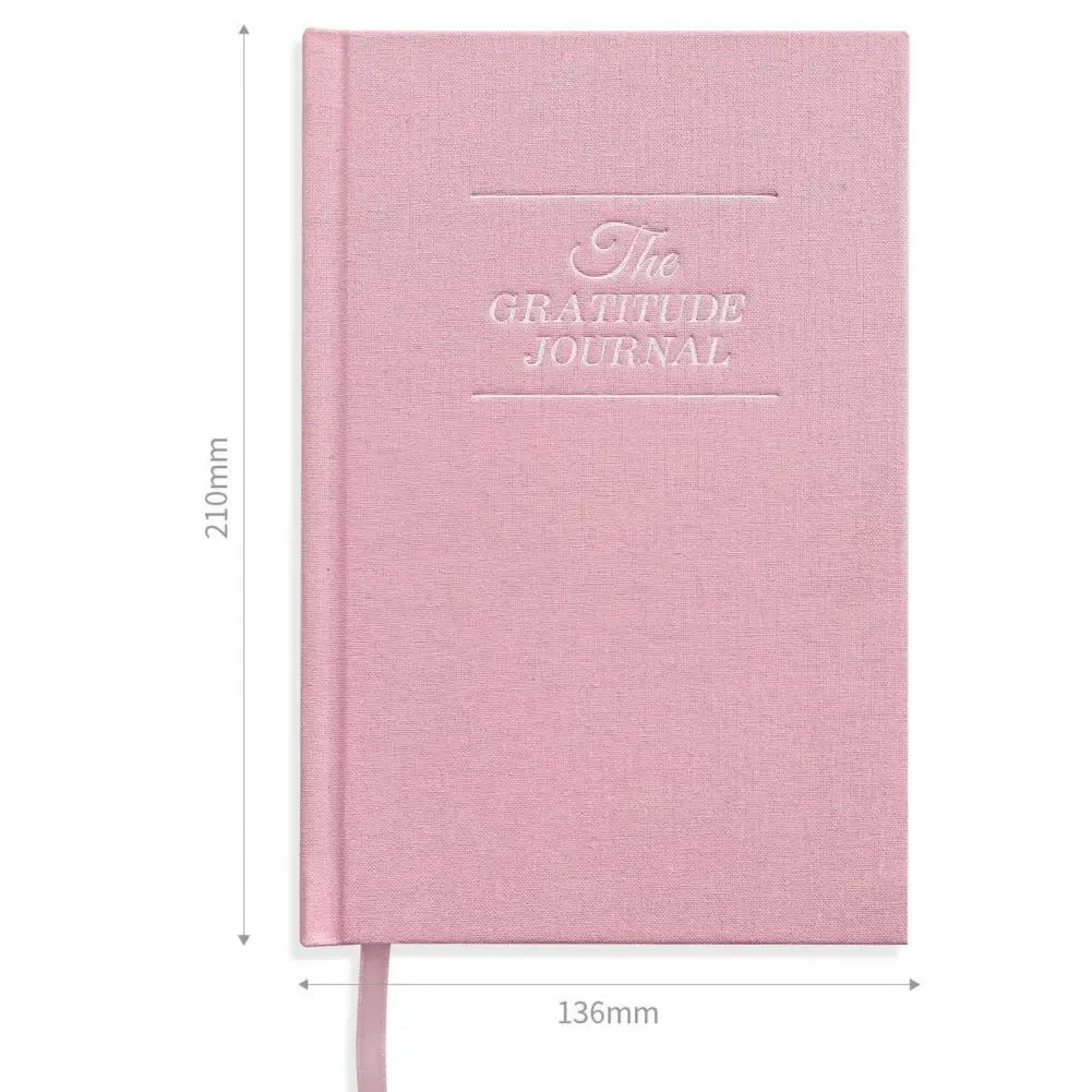 A5 Gratitude Journal Affirmation Goal Reflection Linen Hardcover Ribbon Bookmark 100 Sheets Gratitude Planner Notebook Diary
