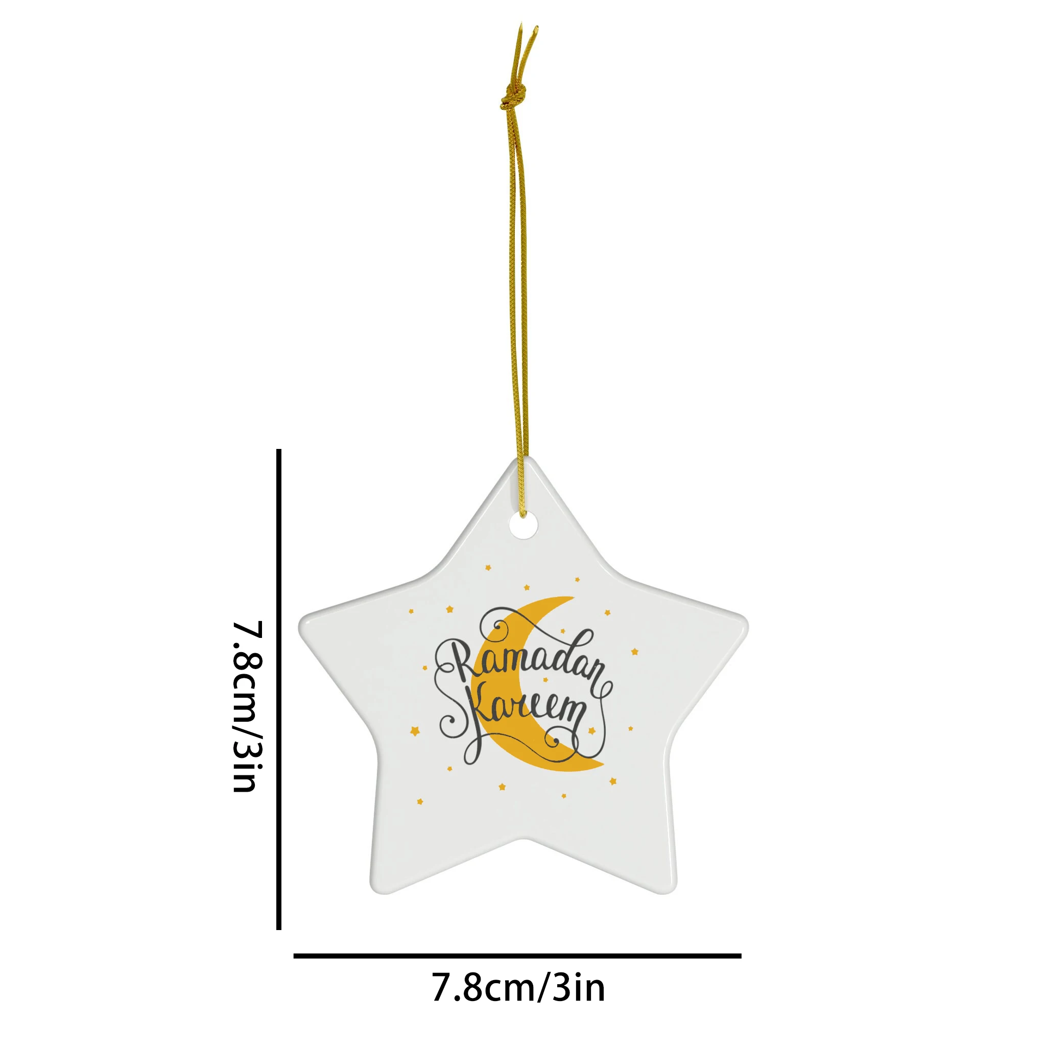 1 قطعة زخرفة أكريليك على شكل نجمة رمضان، ديكور رمضان، زينة عيد مبارك، هدية رمضان كريم #6