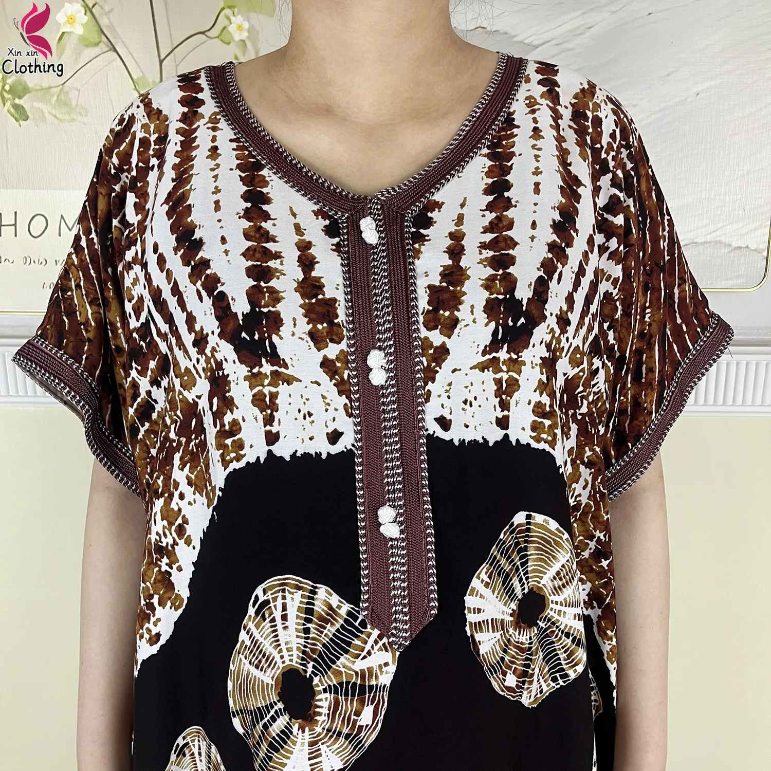 Nouvelle Robe de soirée musulmane pour femmes, ample, Dshiki, Maxi, été, manches courtes, imprimé Floral, Abaya africaine avec écharpe, 2025
