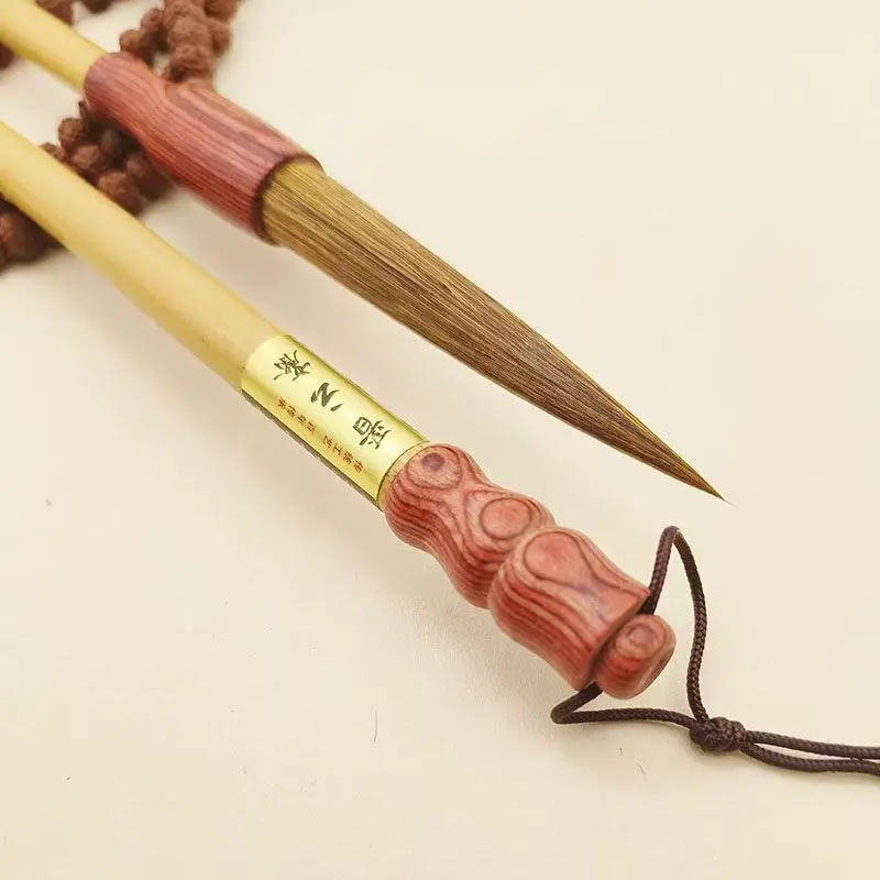2pcs Long Hair Calligraphic Brush Set Weasel Hair Chinese Writing Brush for Cursive Script Caoshu Chinese Traditional Paintbrush
