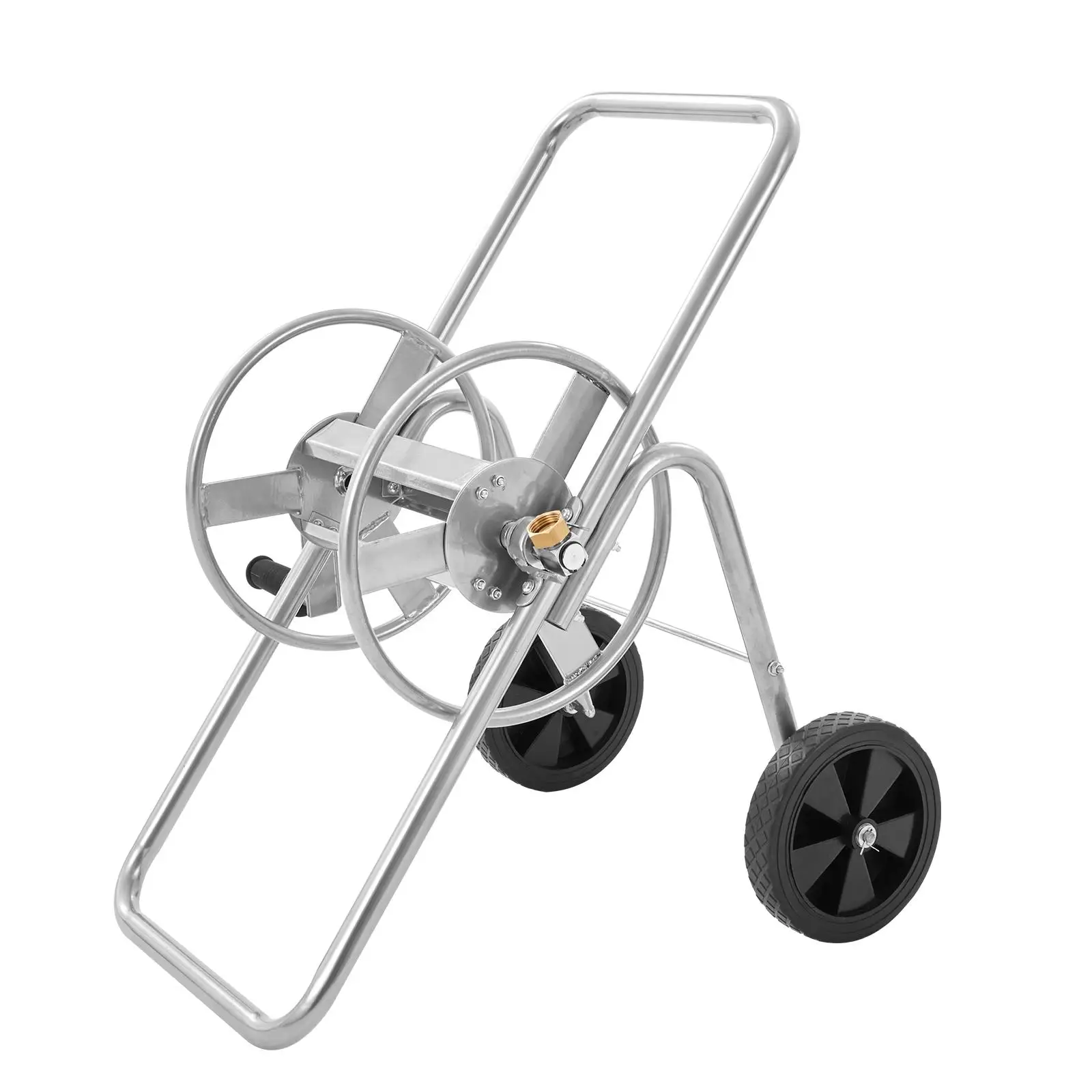 Mobile Steel for garden Hose Reel Cart with Wheels Holds Up to 175 ft of 5/8 in Hose Heavy Duty Powder Coated Outdoor Water Hose Holder for Lawn and Yard Hose Not Included