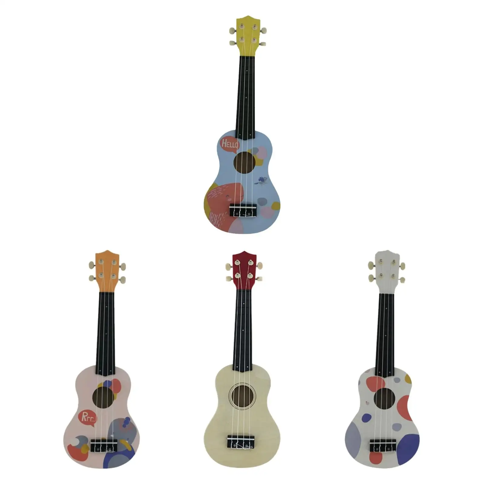 Ukulele Guitar Toy 21 inch Wooden Ukulele Developmental Guitar Musical Toy Musical Instrument for Boys Girls Birthday Gifts