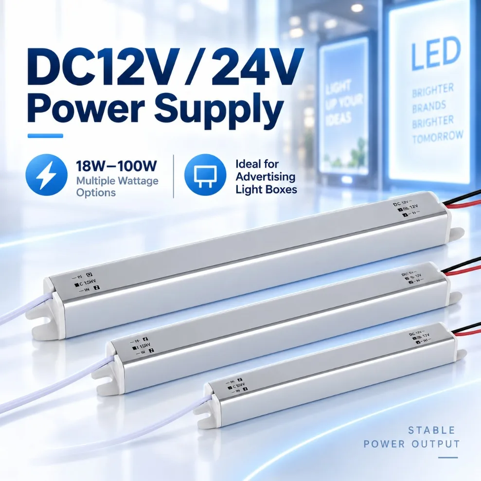 LED Strip Power Supply 100W AC220V to DC12V 24V Aluminum Shell IP20 Dustproof Light Strip Driver Transformer for Outdoor Decor