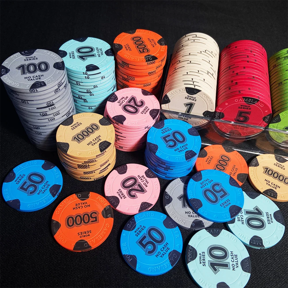 10PCS 40mm Ceramic Chips Engraved Craftsmanship & Multi-color Texas Hold\'em Poker Chip Coins Entertainment Party Game Scoreboard