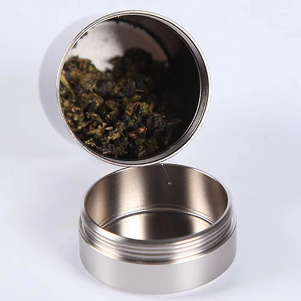 New Airtight Smell Proof Tea Container Aluminum Herb Grain Stash Jar Random Colors Kitchen Fridge Organizer And Storage Box