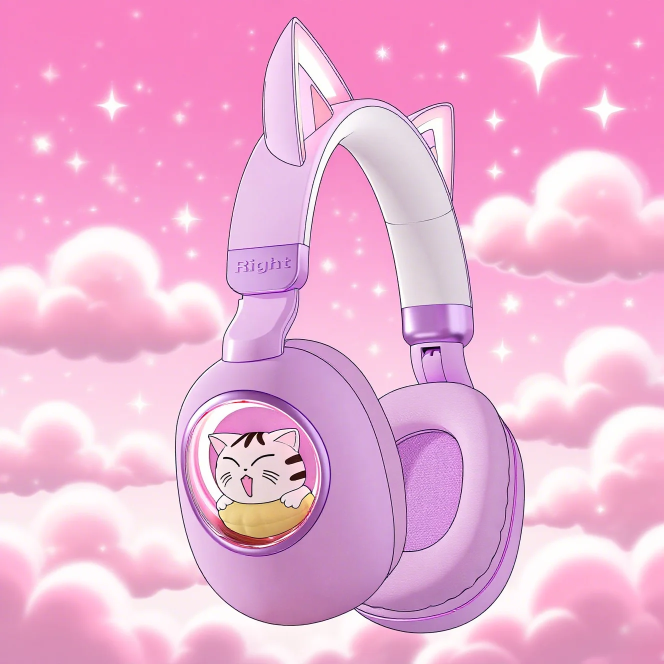 

Cute Cat Children's Bluetooth Headset LED Ambient Light Support Audio Cable Luminous Wireless Headphone foldable Girls Earphones