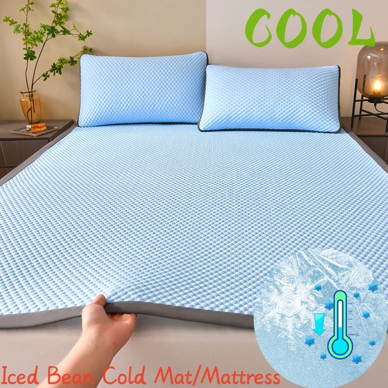 

Cooling Mattress Smooth Air Condition Home Comforter Lightweight Cushion Cool Feeling Fibre Skin Friendly Breathable Mat Pad 1PC