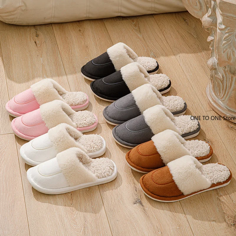 شتاء دافئ شقة نِعال من الفراء النساء فو الجلد المدبوغ رقيق فروي المنزل الشرائح الراحة عدم الانزلاق ارضيات داخلية أحذية قطنية بالجملة