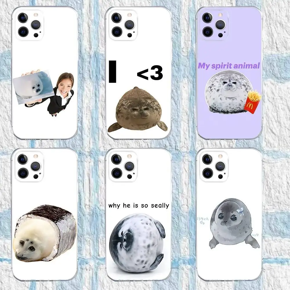 

Seal Funny Cute hunger Phone Case For iPhone 17,16,15,14,13,12,11 Pro,Max,Plus,X,XS,XR,SE4,E Mini Transparent Soft Cover