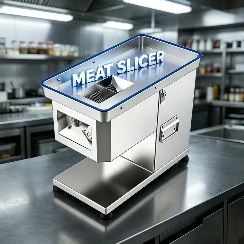 Stainless Steel Electric Meat Slicer Commercial High-Power Meat Cutting Machine Pork Beef Mutton Slicing Shredding Machine