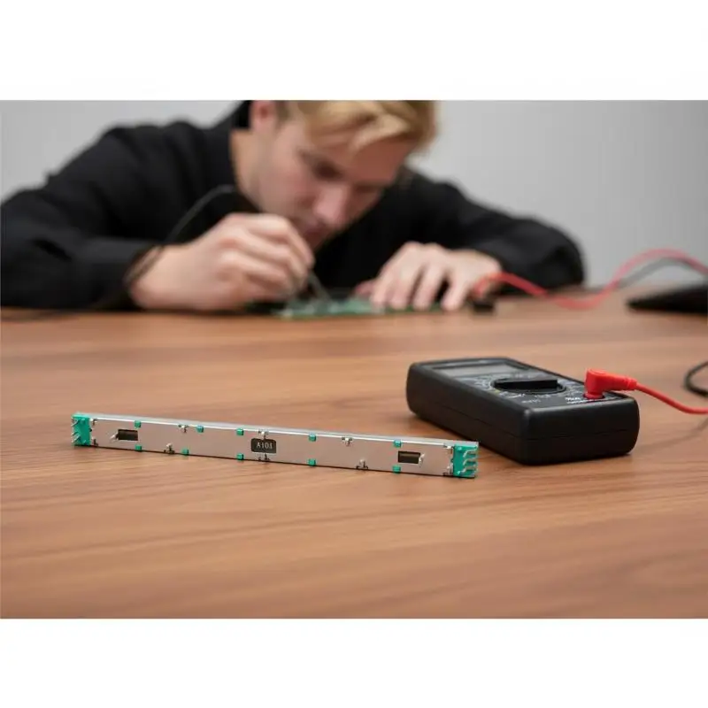 

1/2 шт. 128 мм прямой ползунковый потенциометр A10K 6-контактный высокоточный с осью T для аудиомикшера, усилителя, эквалайзера, DIY аудиооборудования