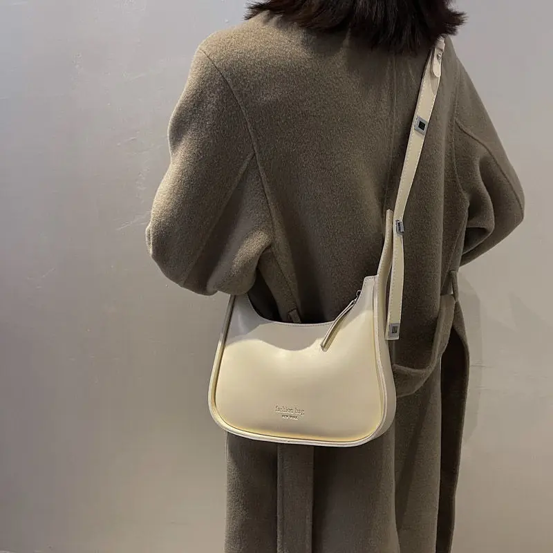 حقيبة كتف عادية للنساء بولي Leather الجلود نصف القمر حقيبة كروسبودي الفاخرة رسول حقيبة يد ومحفظة التسوق الهاتف محفظة بول
