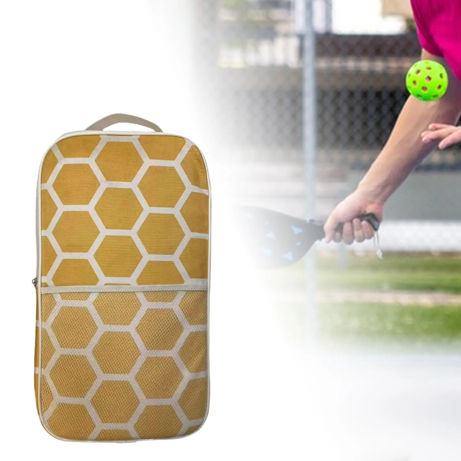 Pickleball Racket Cover Zipper Closure Pouch Paddle Sleeve for Travel Birthday Gift Competitions Indoor Outdoor Sports Training