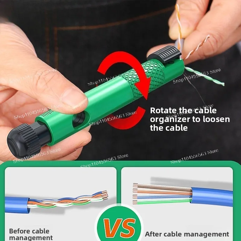 Pen Network Cable Manager Fast Splitter Multi-function Electrician Special Rotary Cable Manager Stripping Tool