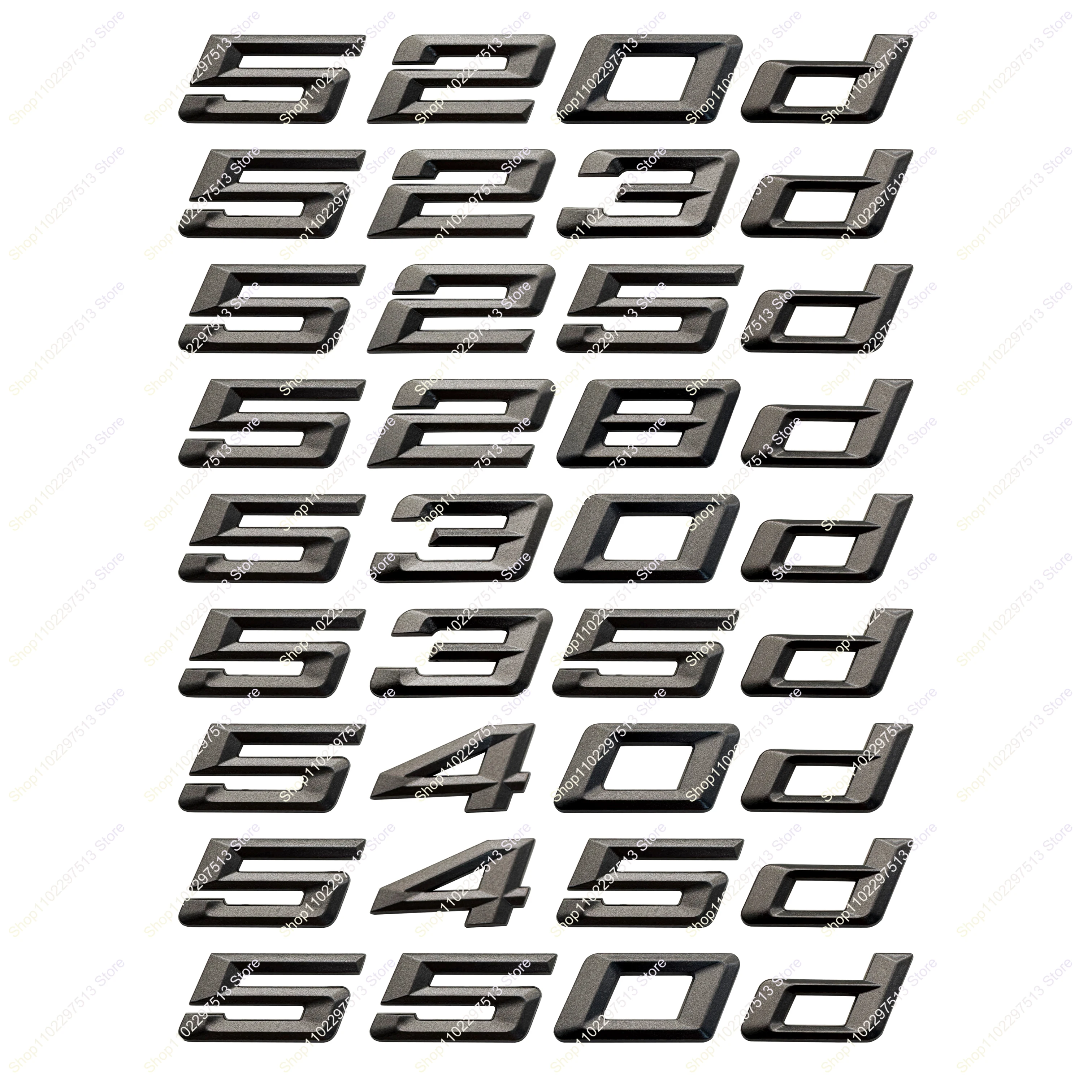 

New 3D Flat Letters Emblem Sticker for BMW 5 Series E39 E60 E61 F10 F11 520i 528i 530i 535i 540d 545d Car Badge Accessories