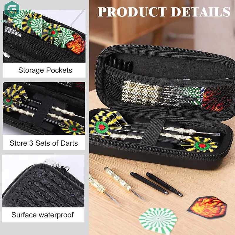 

Dart Storage Box With Zipper EVA Hard Shell Storage Box 3-Grid Dart Protection Bag Dart Maintenance Accessories Case