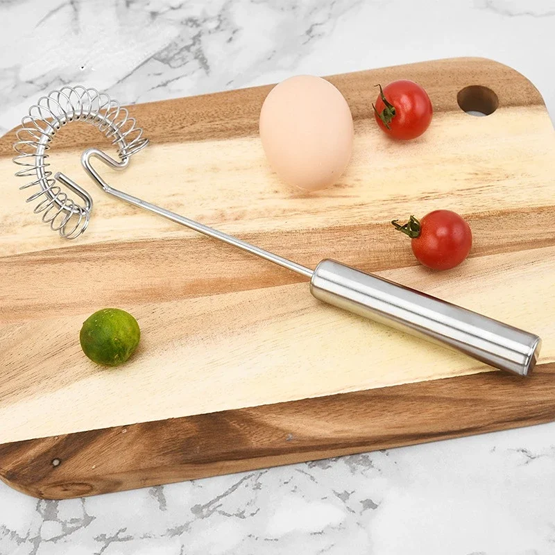 Stainless Steel Spring Egg Stirrer Portable Manual Coil Whisk Kitchen Accessories Milk Blender Whisking Kitchen Accessories