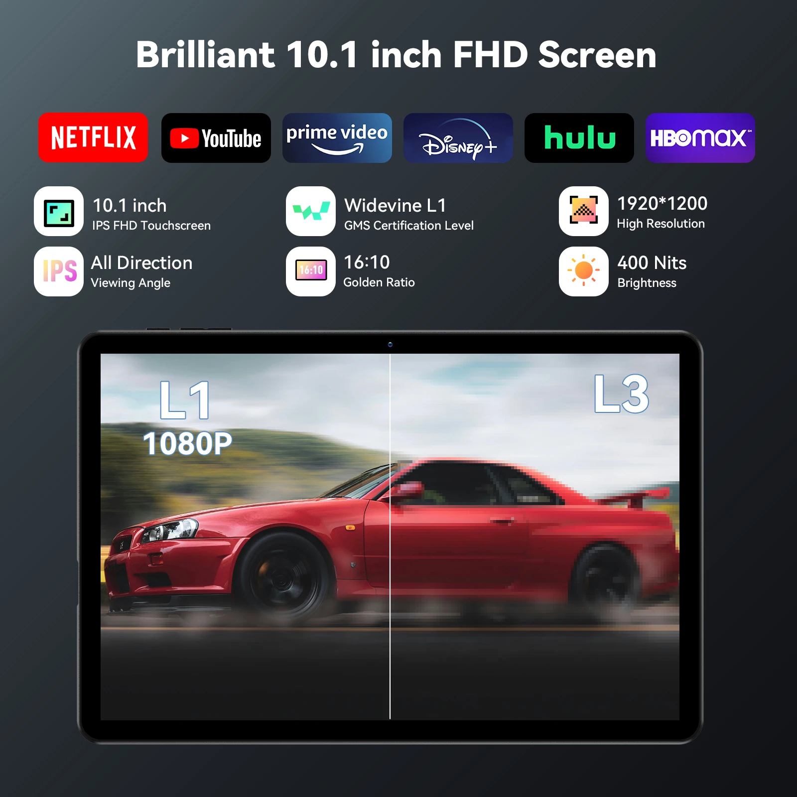 Headwolf WPad5 Android 14 Octa-core Tablet 10.1 inch 4+4GB RAM 128GB Rom 5500 mAh WIFI Tablet PC Support WideVine L1