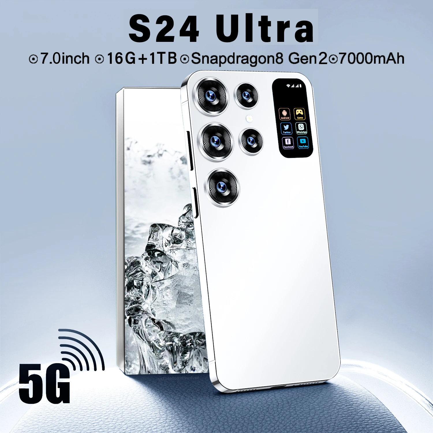 Global version original S24 Ultra smartphone Qualcomm 888 16G+1TB 7000mAh 48+72MP dual SIM dual standby 5G phone Android13 phone