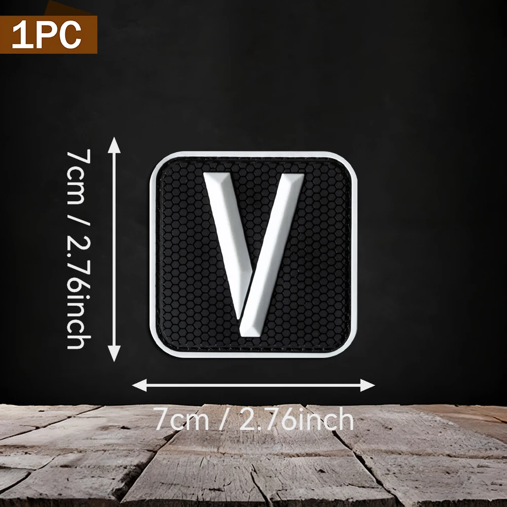 1Pc/2Pcs/3Pcs Optional Simple Square Embossed Letter Pvc Patch Badge, Flexible, Stain-Resistant, Sun-Resistant, Long-Lasting, Bright, for Jackets, Backpacks, Vests, Clothing Identification, Comes with a Fleece Backing