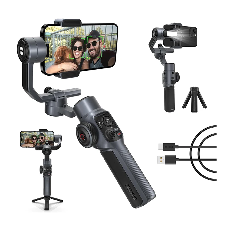 Zhiyun Smooth 5S Phone Gimbal 3-Axis Smartphone Stabilizer with Built-in Fill Light