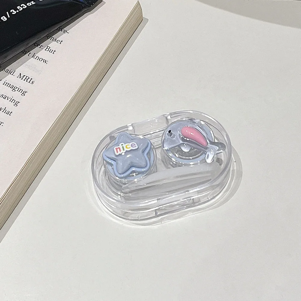 Mini Lens Case Set Portable Colored Contact Lenses Box Contact Lens Container Transparent Fashion Contact Lens Box For Travel